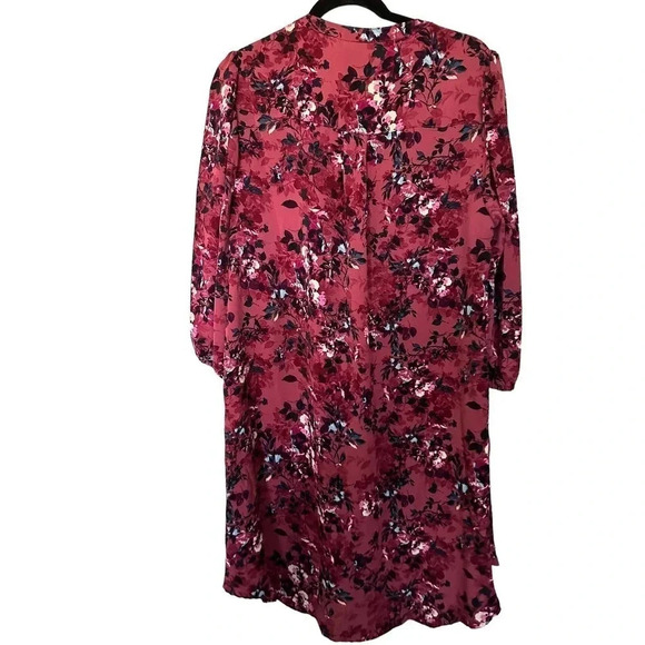NWT Torrid Pink Floral‎ Print Long Sleeve Split Neck Shift Dress Size Large - Picture 4 of 4
